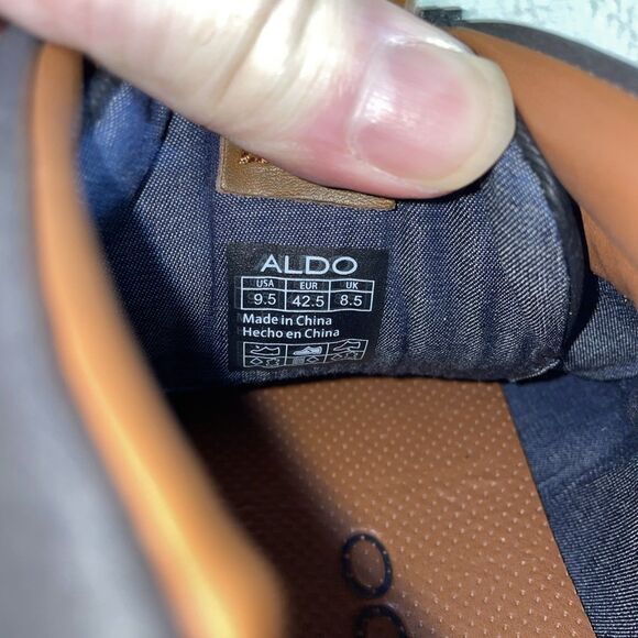 Aldo Men’s Ankle Top Sneakers Size 9.5 M Black Leather Going Out Party Outdoors main image 8
